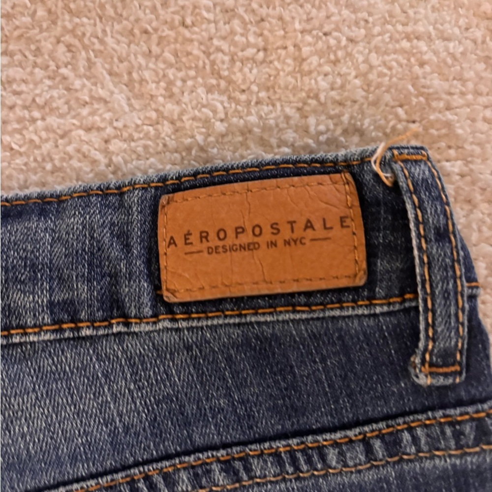 Aeropostale Blue Jean Shorts Distressed Cuffed - Picture 3 of 4